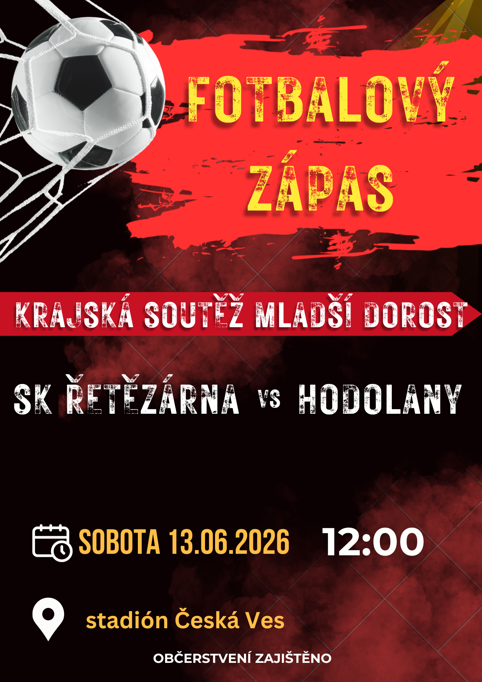 Black, Red and White Modern Colorful Soccer Match Competition Poster (1)